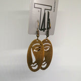 Antique face art earrings