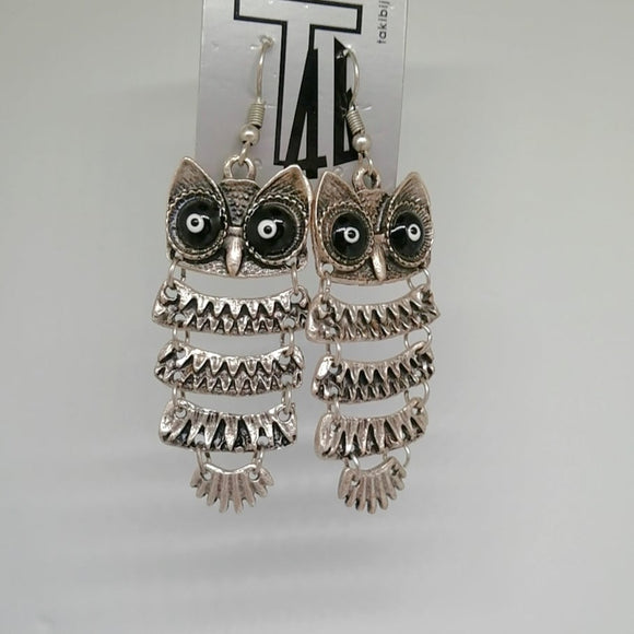 Antique Owl drop earrings