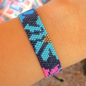 handmade miyuki beads flower adjustable bracelet