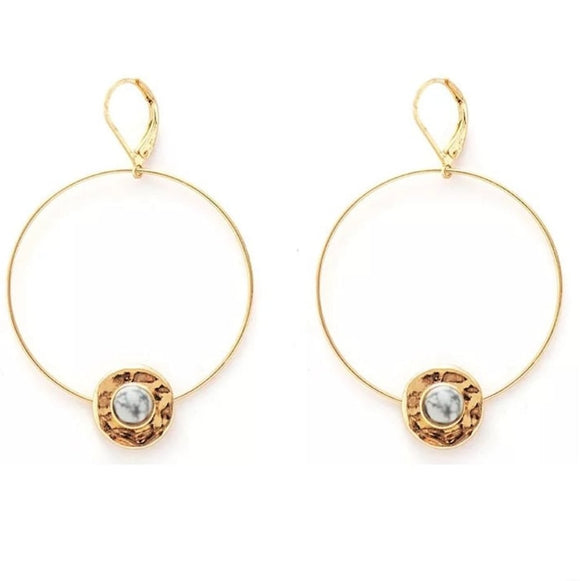Bohemian Round Natural Stone Dangle Earrings