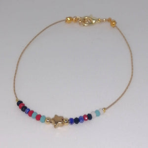 multicolor beads star anklet