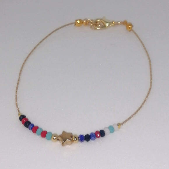 multicolor beads star anklet