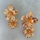 rose gold daisy flower drop earrings