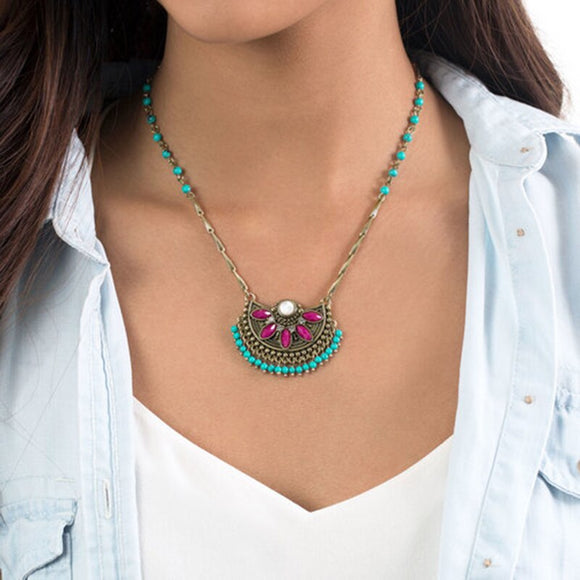 Adjustable long boho necklace