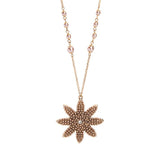 Simulated pearl flower pendant necklace