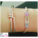 Multicolor star shape zirconia rope bracelet