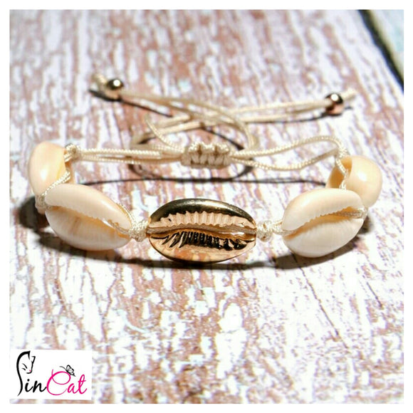 Shell adjustable bracelet anklet