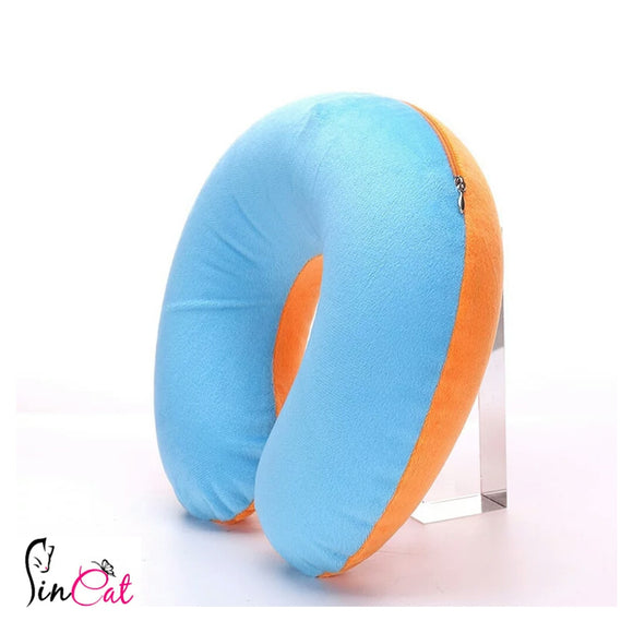 orange blue Inflatable neck cushion travel pillow