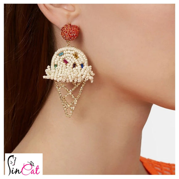 Ice cream drop dangle earrings