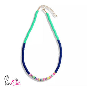 Surfer blue green necklace