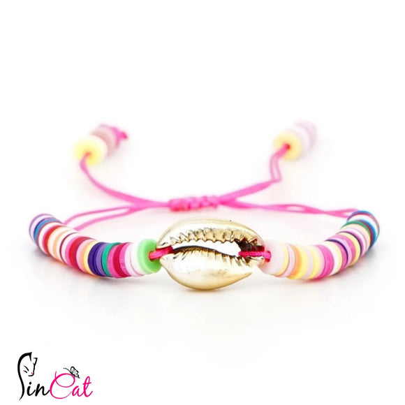 rainbow surfer shell handmade bracelet