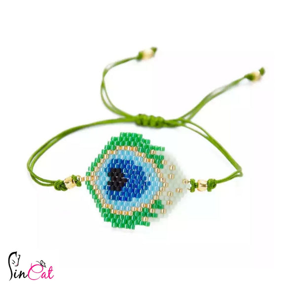 Peacock beaded handmade bracelet