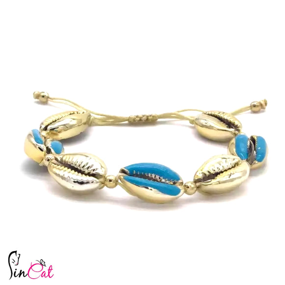 Blue gold shell handmade bracelet