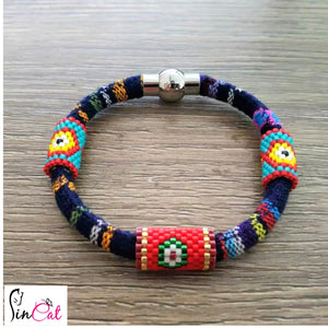 Red beads shells set of bracelets