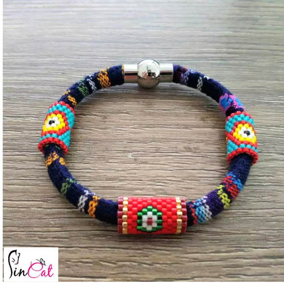 Red beads shells set of bracelets