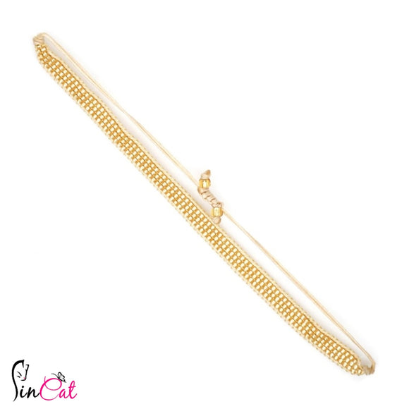 gold beads handmade rope bracelet