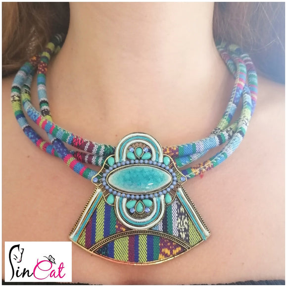 big blue stone pendant necklace