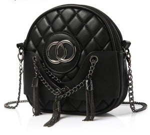 High quality Mini Cute Black Leather Shell bag