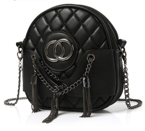 High quality Mini Cute Black Leather Shell bag