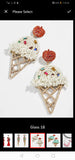 Ice cream drop dangle earrings