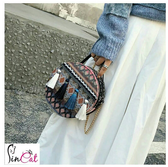 Straw colorful bag