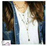 Set of 3 hamsa necklace antique gold plated