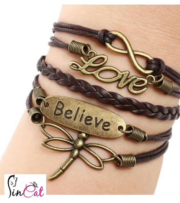 Butterfly retro myltilayer bracelet