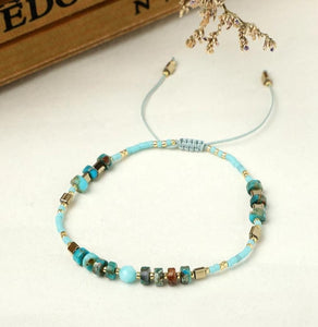 Friendship turquoise Miyuki beads Bracelet  Adjustable Handmade