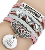 multilayer pink live your dream bracelet
