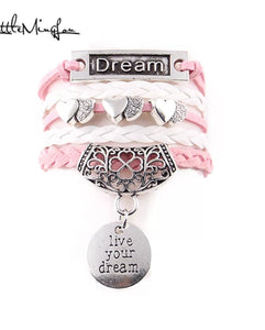 multilayer pink live your dream bracelet
