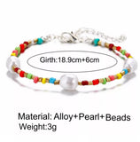 Bohemian Colorful Seed Beads pearl Anklet for Women