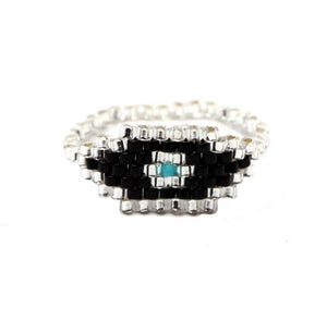 Miyuki Bead Handmade bobo Rings silver eye