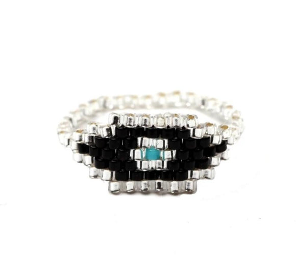 Miyuki Bead Handmade bobo Rings silver eye