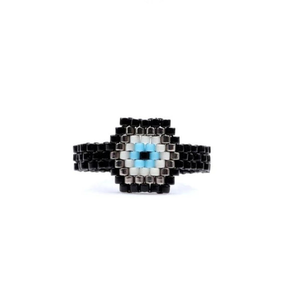 Miyuki Bead Handmade bobo Rings black eye