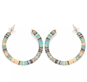5mm Polymer Clay Heishi Beads rhodium plated Lovely Earings
