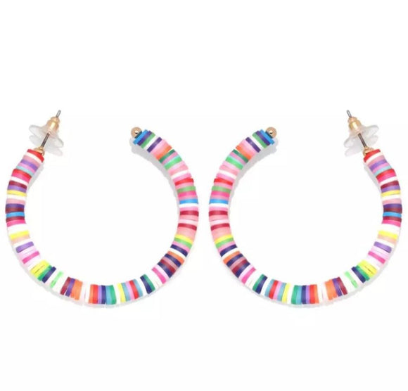 5mm Polymer Clay Heishi Beads Lovely multicolor Earings