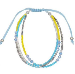 Handmade Bohemian Friendship Bracelet Ethnic yellow blue Seed Bead