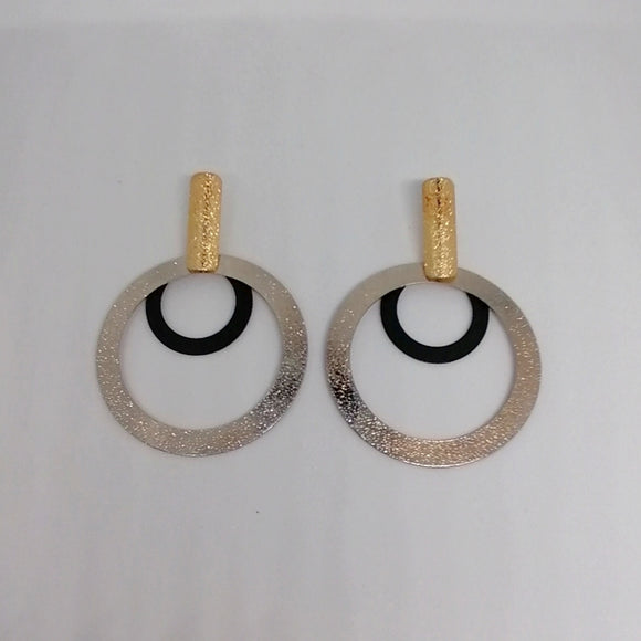 3 colors hoop drop earrings