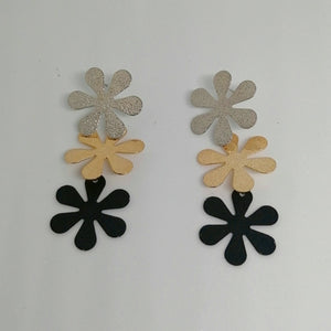 3 colors flower drop earrings