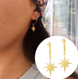 Stainless Steel Hoop Earrings For Women Star Shape