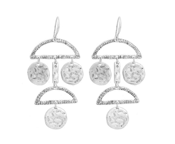 Vintage Geometrical Bar Disc Dangle Earrings Women Round Alloy