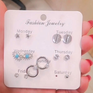 minimalist earrings set eye star hoop stud