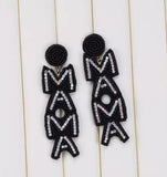 New Black MAMA Earrings Women Dangling Drop Long Handmade Earrings