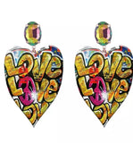 Bohemian Oorbellen Multicolor Heart Dangle Earrings