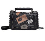 Black rivets large capacity bag